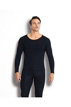 160 Erkek Termal Içlik Üst Uzun Kol Bisiklet Yaka Tekli
