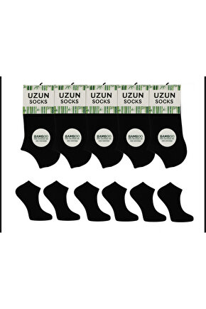 Erkek Siyah Bambu Dikissiz Patik  6 Adet