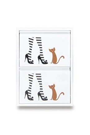 2’li Metal Ayakkabılık (Beyaz-Çizme) | Dar Alanlar İçin Akıllı Çözüm