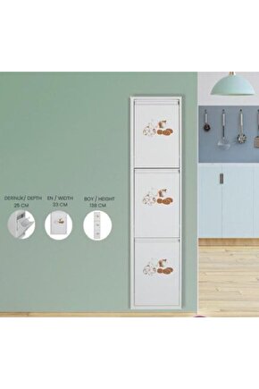 Çok Amaçlı Erzak Dolabı Beyaz 3’lü | Kolay Kurulum, Dayanıklı Yapı