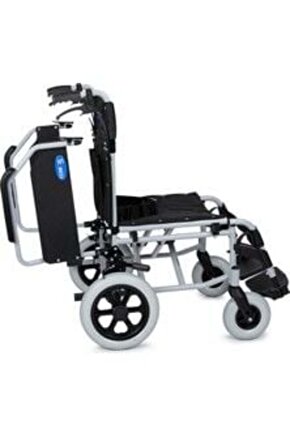 DM-337 Refakatçi Kullanımlı Alüminyum Hasta Taşıma Sandalyesi 50CM Oturma Genişliği