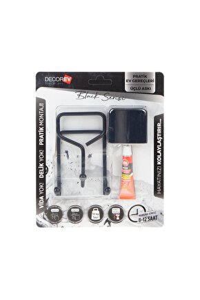 V Askı Metal Siyah Üçlü Dc-5054 0546