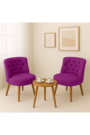 İkili Berjer Koltuk Fuşya - Çay Seti Koltuk Takımı