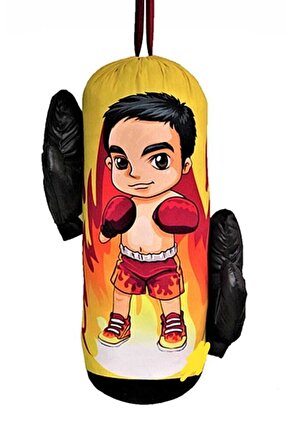 Toprak Sport 2-6 Yaş Çocuklar Için Boks Torbası Içi Dolu Eldivenl Hediyeli