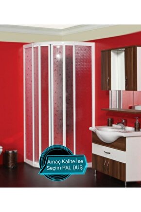 90*90 H:180 Beyaz Alüminyum Mika Camlı Duşakabin