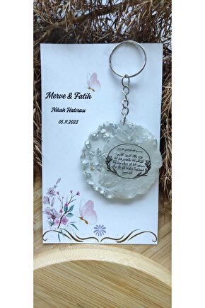 En Hayal Atölyem Epoksi Hediyelik Anahtarlık 10 Adet Özel Tasarım Nazar Ayeti Söz-nişan-nikah-kına