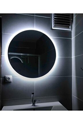 70 cm Beyaz Ledli Yuvarlak Banyo Aynası Makyaj AynasıTrafolu