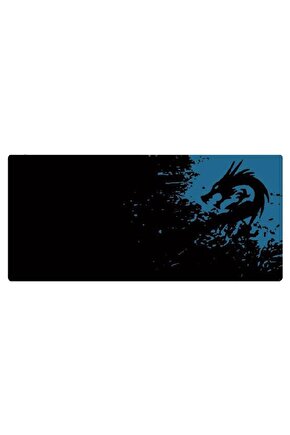 Oyuncu Mouse Pad Rakoon Desenli Mavi-siyah Oyuncu Mouse Pad 70x30 Cm Kaymaz Dikişli 1 Kalite
