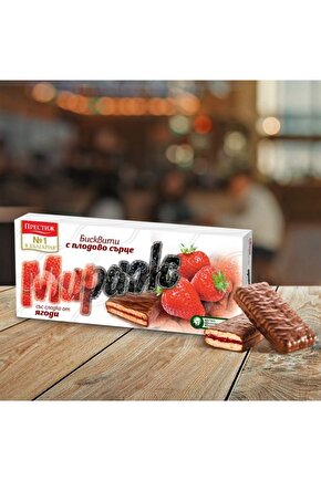 Mirage Çilek Reçeli Dolgulu Çikolata Kaplamalı Bisküvi