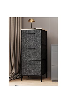 3 Çekmeceli Çok Amaçlı Dolap Büyük Boy Komodin Sehpa