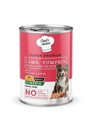 Chefs Choice Kıyılmış Kuzu Etli ve Balkabaklı Yetişkin Köpek Konservesi 400 Gr