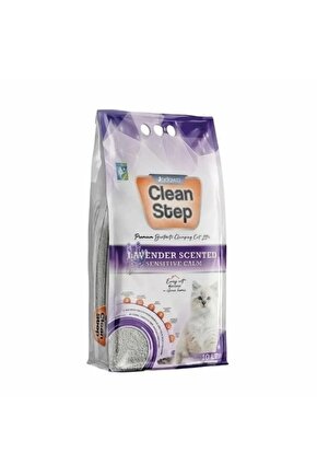 Clean Step Aktif Karbonlu Lavanta Kokulu İnce Taneli Topaklanan Bentonit Kedi Kumu 10 Lt