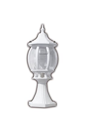 Sekizgen Set Üstü Fener Bahçe Lamba Aydınlatma Armatürü Beyaz