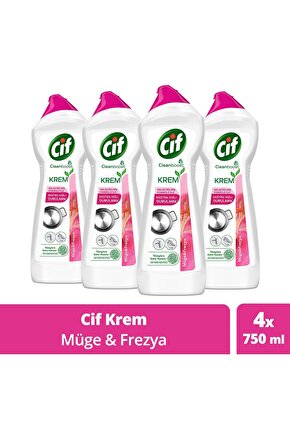 Krem Yüzey Temizleyici Frezya Ve Müge Çiçeği Klor Boya Fosfat Paraben Içermez 750ml 4adet