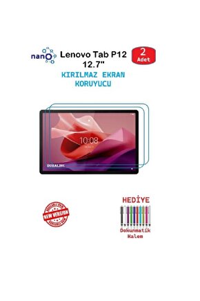 Lenovo Tab P12 12.7 Uyumlu Nano Ekran Koruyucu 9h Esnek 2 Adet