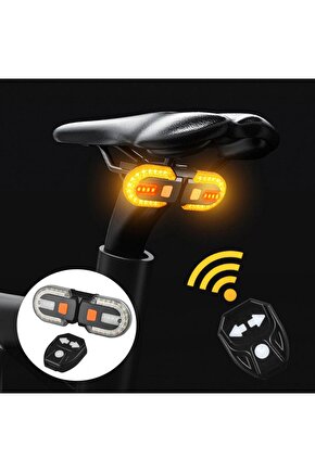 Bisiklet Dönüş Sinyali Şarj Edilebilir Bisiklet Arka Led Uyarı Işığı Uzaktan Kumanda 5 Modlu