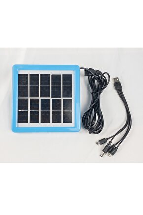 5V 2W GÜNEŞ PANELİ ÇOKLU ŞARJ KABLOSU İLE BİRLİKTE KAMP BALIK DOĞA SOLAR ŞARJ PANELİ 3 METRE KABLO