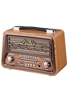 NOSTALJİK RADYO BLUETOOTH SPEAKER ŞARJLI SD KART USB GİRİŞLİ MP3 ÇALAR KABLOSUZ HOPARLÖR