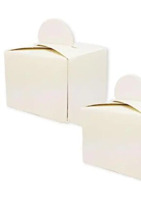 Beyaz Lokum Kutusu 50 Li Kına Düğün Parti Yeni Doğan Odası Dağıtmalık Tek Lokumluk Karton Kutu