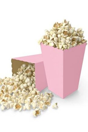 Pop Corn Kutusu Pembe Patlamış Mısır Kutusu 8 Li