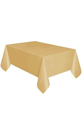 Plastik Naylon Su Geçirmez Parti Piknik Renkli Masa Örtüsü - 120x180 Cm. - Altın - 1 Adet