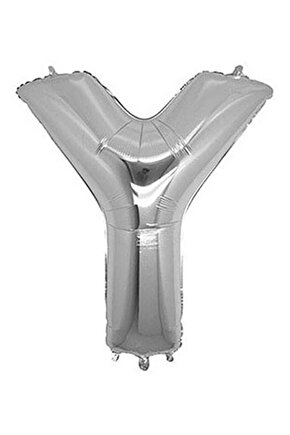 Y Harf Silver Folyo Balon Harfli Helyum Balon 100 Cm Dev Boy