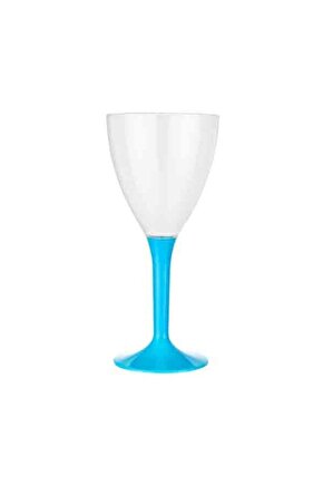 10 Adet Plastik Şarap Kadehi Bardak Mavi Renk