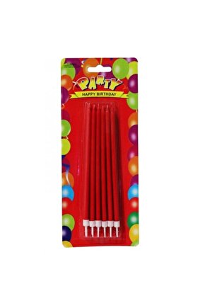 20cm 6 Lı Kırmızı Mum