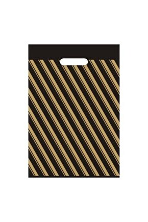 14 SÜS Siyah Çizgili Takviyeli Poşet 26 X 38 Cm (no2) 200 Adet