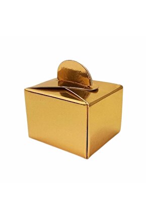 Lokum Kutusu Gold Renk Kare 50 Adet 4x5 Cm