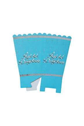 İyi Ki Doğdun Mavi Mısır Kutusu (İyi Ki Doğdun Mavi Popcorn) 8li