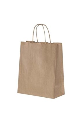 Baskısız Kağıt Poşet Çanta Burgu Saplı 25X12X31 (25 ADET)