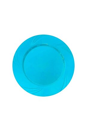 Mavi Yuvarlak Mika Tabak 22 Cm 10 Adet