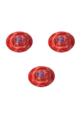 Kullan At Parti Davet Sunum Servis Plastik Sert Mika Tabak - 26 Cm. - Kırmızı - 6 Adetlik 3 Paket