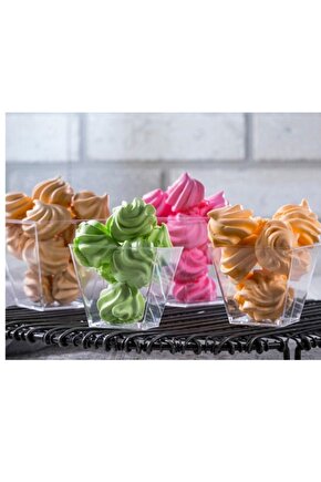 Plastik Akrilik Prizma Kübik Kase 120cc 24 Adet 6*6