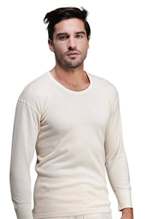 Erkek Krem Uzun Kollu İçlik