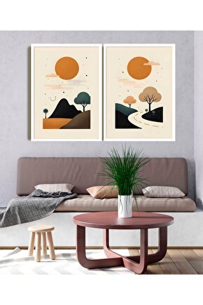 Matisse - Sanat - Soyut - Doğa - Ev - Yaşam ( 2 Li Çerçevesiz ) Poster - Afiş - Tablo NNHT124