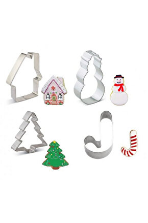 Narkalıp  Ev, Kardan Adam Çam Ağcı Baston Kurabiye Kalıbı