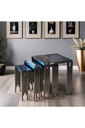 fümü renk sehpa 3lü piyano zigon