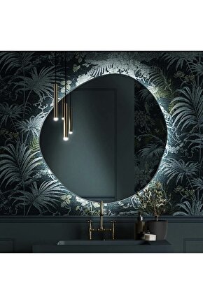 70 Cm Beyaz Ledli Asimetrik Banyo Aynası Makyaj Aynası