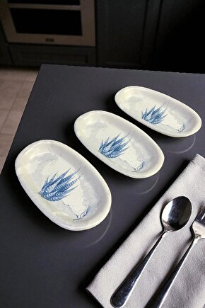 Blue Magic Hitit Kayık Tabak 16 Cm 3 Adet - 19864