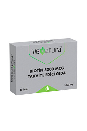 Biotin 5000 MCG Takviye Edici Gıda 30 Tablet