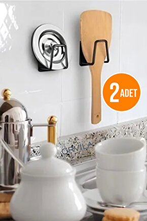 2 Adet - Kendinden Yapışkanlı Çok Amaçlı Metal Askı - Siyah