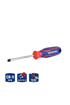 WP221016 5.5x100mm CR-V Manyetik Profesyonel Düz Tornavida