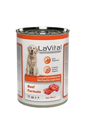 Lavital Adult Biftekli Bağışıklık Sistemi Destekleyici Yetişkin Köpek Konservesi 400 Gr