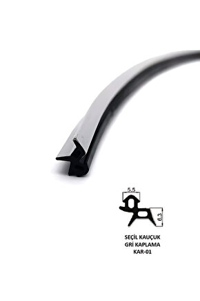 Kauçuk Kar 01 Gri Kaplamalı Kapı Pencere Tadilat Contası Fitili 30 Metre