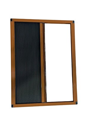 Akordiyon Plise Sineklik Pencere Açık Meşe 60x130