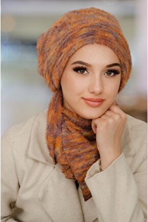 Taba Tonlu Yumoş Tesettür Bere Ve Etol Takım