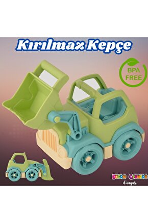 Lüx Yeşil Minik Kepçe - Plastik Kepçe - Kırılmaz Oyuncak - Kırılmaz Kepçe Dozer - Kepçe Dozer Setler