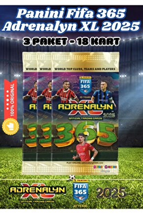 Panini FIFA 365 Adrenalyn XL 2025 Oyuncu Kartı - Futbolcu Kartları - Trading Oyuncu Kartı - 3 Paket